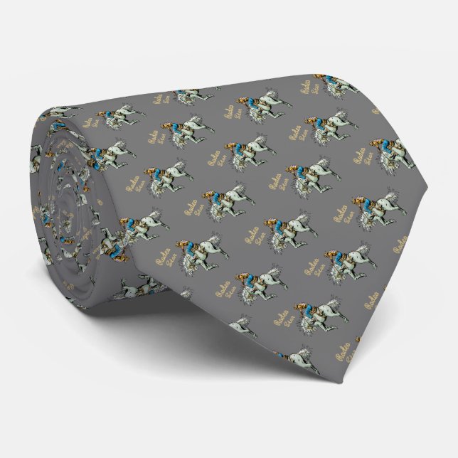 Western Rodeo Cowboy Bronc Rider Necktie (Rolled)