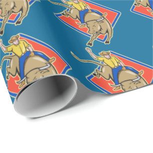 Western Rodeo Cowboy Bull Rider Wrapping Paper