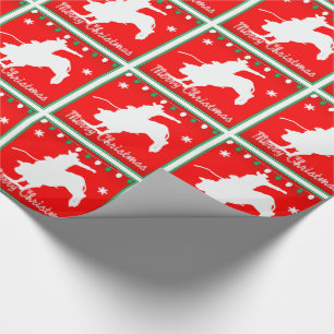 Western Rodeo Cowboy  Bull Riding  Christmas Wrapping Paper