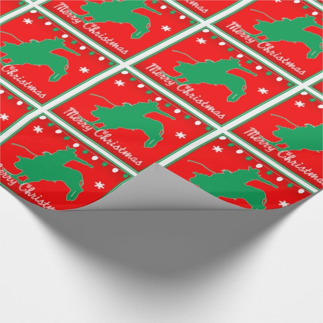 Western Rodeo Cowboy  Bull Riding  Christmas Wrapping Paper (Corner)