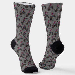 Western Rodeo Cowboy Bull Riding Socks