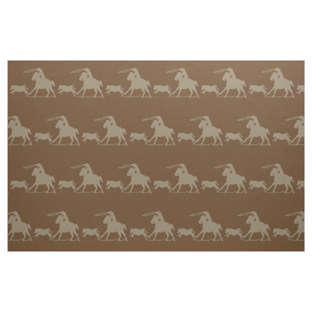 Western Rodeo Cowboy Calf Roping Fabric (Fat Quarter)