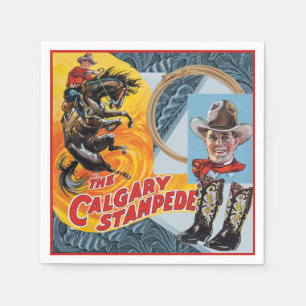 Western Rodeo Cowboy Collage Print Party Napkin