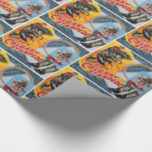 Western Rodeo Cowboy Collage Print Wrapping Paper
