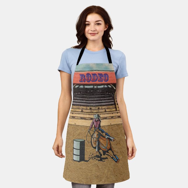 Western Rodeo Cowboy Cowgirl Barrel Racing Apron (Worn)