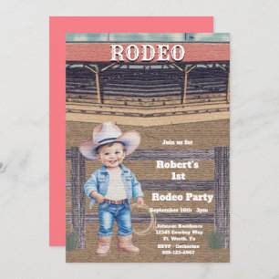 Western Rodeo Cowboy/Cowgirl Personalised Birthday Invitation