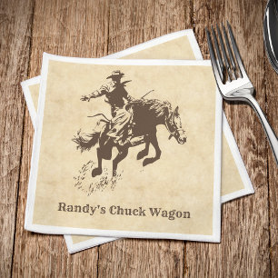 Western Rodeo Cowboy Custom Name Napkin