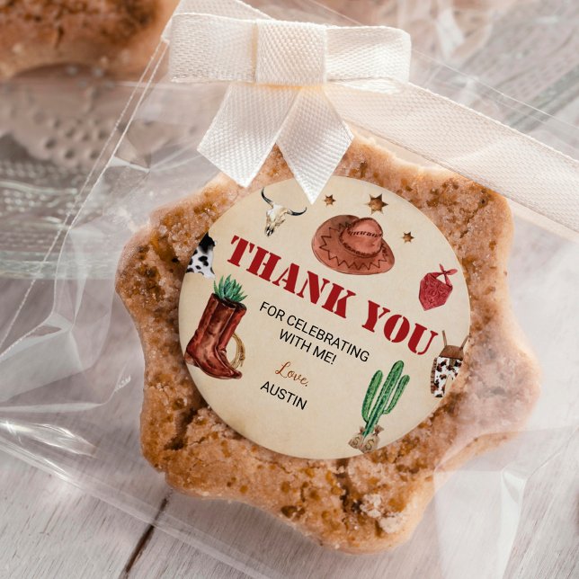 Western Rodeo Cowboy Labels Birthday Stickers (Creator Uploaded)