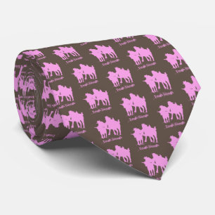 Western Rodeo Cowboy Steer Wrestling Tough Enough  Tie