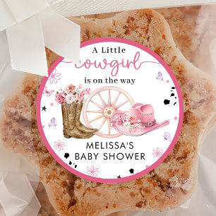 Western Rodeo Cowgirl Baby Shower Sticker