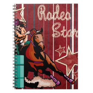 Western Rodeo Cowgirl Barrel Racing Rodeo Star Notebook