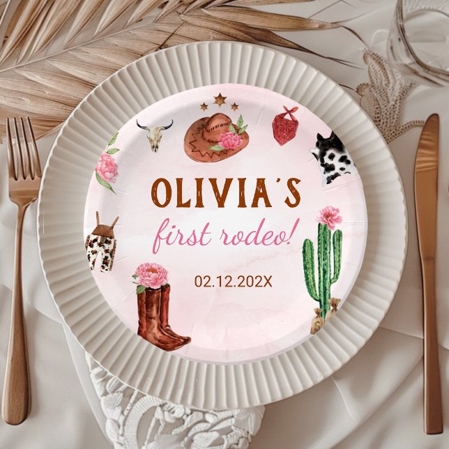 Western Rodeo Cowgirl Birthday Paper Plate (Creator Uploaded)