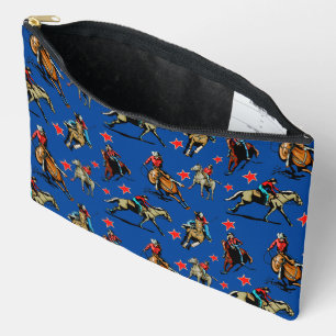 Western Rodeo Cowgirls On Horses Accessory Pouch