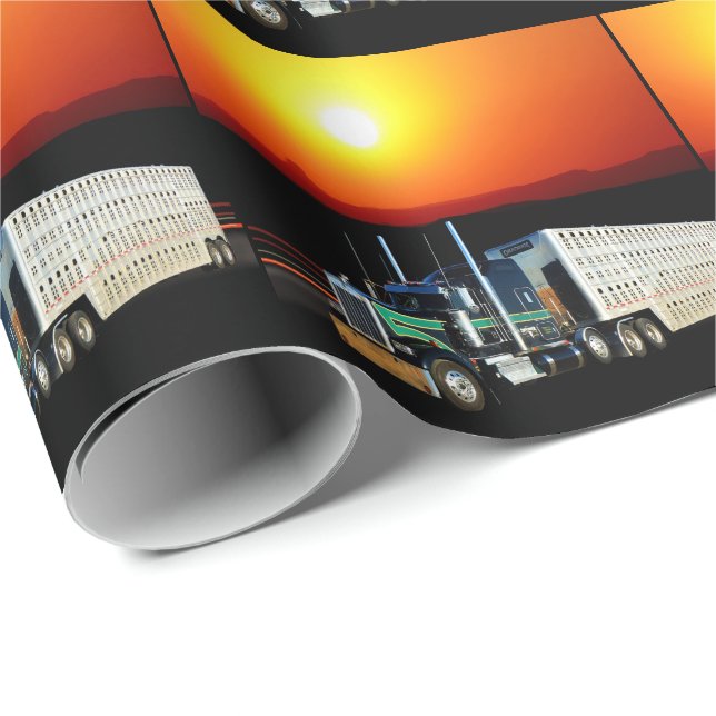 Western Rodeo Livestock Cattle Hauling Truck Wrapping Paper (Roll Corner)