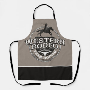 Western Rodeo Old West Steer Roping Personalised Apron