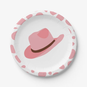 Western Rodeo Pink Cowgirl Birthday Paper Plate