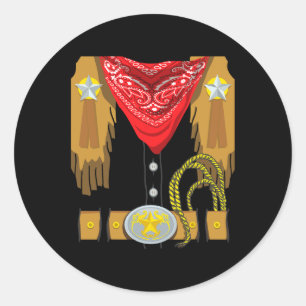 Western Rodeo Sheriff Cowboy Costume  Classic Round Sticker