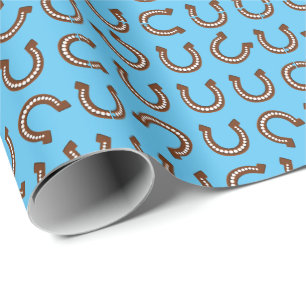 Western Rodeo Southern Ranch Horse Shoes Wrapping Paper