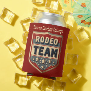 Western Rodeo Team Emblem Personalise Team andName Can Cooler