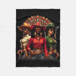 Western Rodeo Texas Black History Black Cowgirls L Fleece Blanket