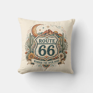 Western Route 66 Saguaro Sunset Accent Cushion