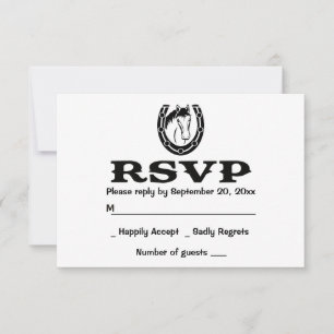 Western RSVP Wedding Horse Country Horseshoe Invitation