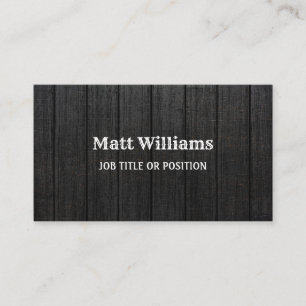 Western Rustic Black Wood Grain Business Card