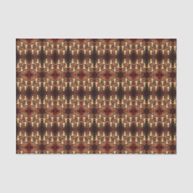 Western Rustic Bull Skull Country Plaid Style Tissue Paper (Front)