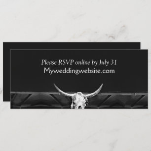 Western Rustic Country Black And White Bull Skull 