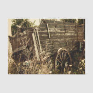 Western Rustic Country Brown Vintage Farm Wagon Tissue Paper