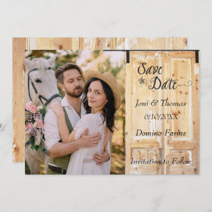 Western Rustic Country Photo Save the Date Invitation