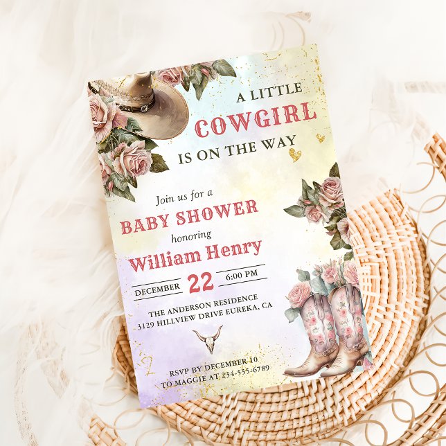  Western Rustic Floral  Baby Shower Party Invitation (Creator Uploaded)