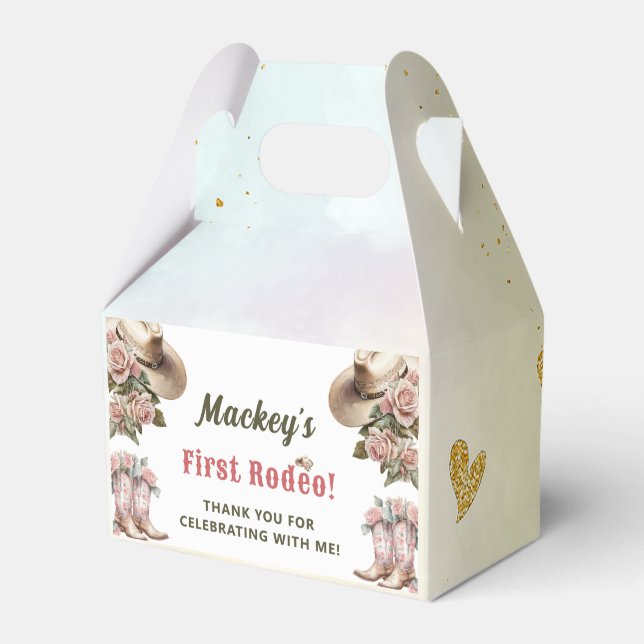 Western Rustic Floral Birthday Party Favour Box (Front Side)