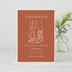Western Rustic Modern Cowboy Boots Photo  Save The Date