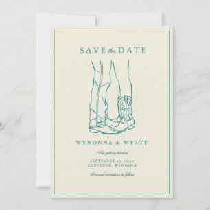 Western Rustic Modern Photo Save the Date