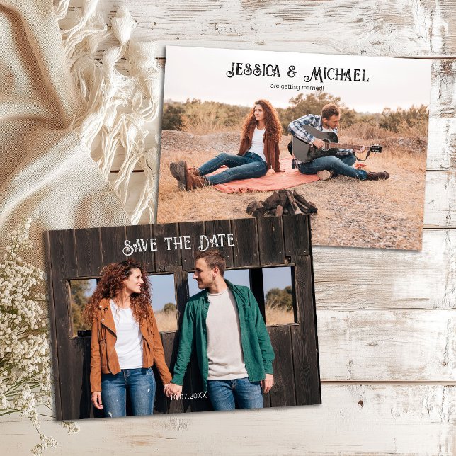 Western Rustic Photo Wedding Save The Date (Creator Uploaded)