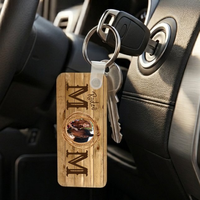 Western Rustic Rodeo Mum Photo Key Ring (Creator Uploaded)