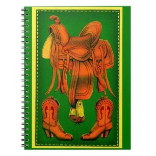 Western saddle and cowboy boots notebook