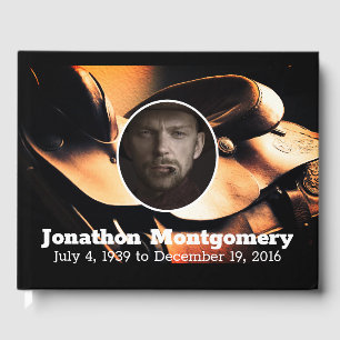 Western Saddle & Cowboy's Prayer Memorial Guest Book