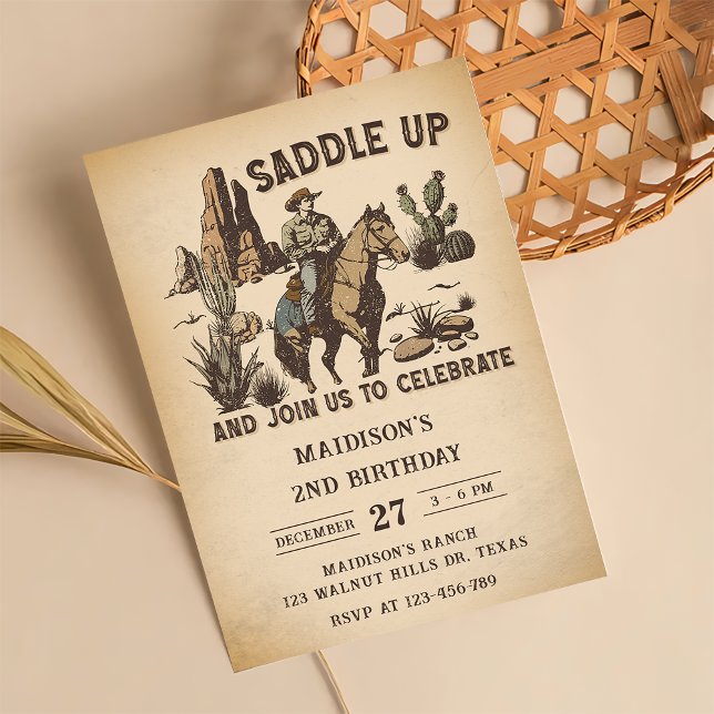 Western Saddle Up And Join Us For Birthday Party Invitation (Creator Uploaded)