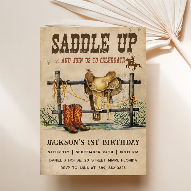 Western Saddle Up And Ride On Over For Birthday Invitation (Creator Uploaded)