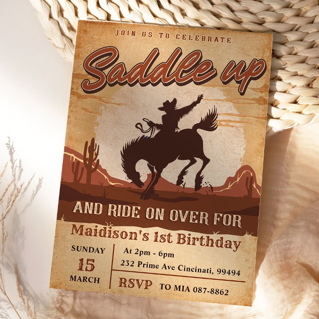 Western Saddle Up And Ride On Over For Birthday Invitation (Creator Uploaded)