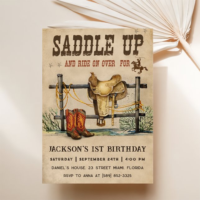 Western Saddle Up And Ride On Over For Birthday Invitation (Creator Uploaded)