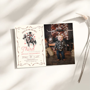 Western Saddle Up for Our Girl's 3rd Birthday Invitation