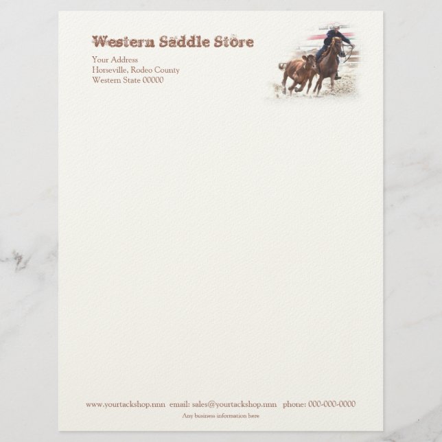 Western saddlery business letterhead design (Front)