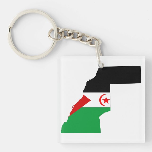 western sahara country flag map shape symbol key ring (Front)