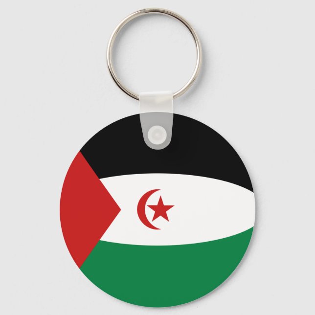 Western Sahara Fisheye Flag Keychain (Front)