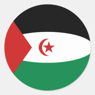Western Sahara Fisheye Flag Sticker