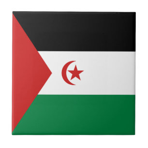 Western Sahara Flag Ceramic Tile