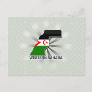 Western Sahara Flag Map 2.0 Postcard